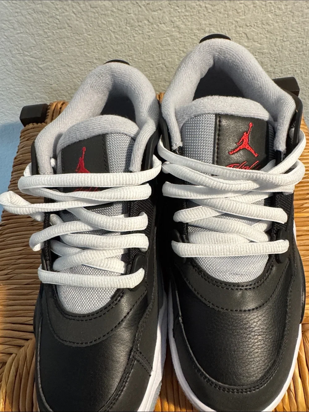 Jordan Black and White Sneakers with Red Jumpman